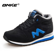Onke 2017 Winter Running Shoes Men Suede Leather Sport Shoes Woman Running Snow Shoes Outdoor Walking Shoe Size 36-45