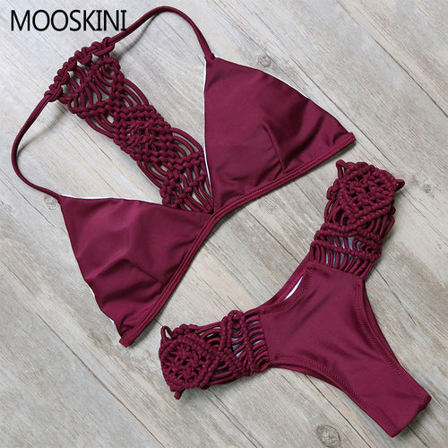 MOOSKINI New Sexy Swimwear Women Swimsuit 2017 Brazilian Bikini Bandage Beach Wear Bathing Suit Push Up Bikini Set Femme