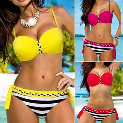 P&j Tanga Bikinis Women Push Up Swimsuit Sexy Halter Swimwear Bathing Suits Brazilian Beach Biquini 2017 Maillot De Bain Femme