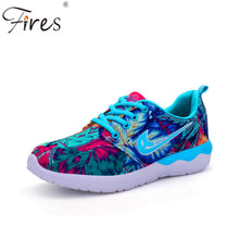Woman Sports Shoes Girl Light Running Shoes Trendy Sneakers 3 Colors Leaves Style Flats Walking Shoes For Women Zapatillas Mujer