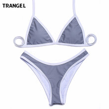 Trangel high cut bikinis 2017 New arrival sexy women bikini swimwear solid beachwear Brazilian bikini set EG500