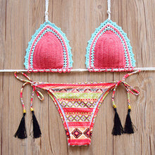 Sexy Summer Bikini Set Bathing Suit Swimwear Women Bikini Soprtswear 2017 Brazil Swimming Suit Crochet HandMade Outside Push Up