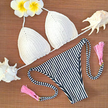 Sexy Summer Bikini Set Bathing Suit Swimwear Women Bikini Soprtswear 2017 Brazil Swimming Suit Crochet HandMade Outside Push Up