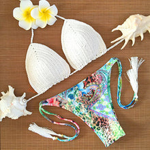 Sexy Summer Bikini Set Bathing Suit Swimwear Women Bikini Soprtswear 2017 Brazil Swimming Suit Crochet HandMade Outside Push Up