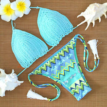 Sexy Summer Bikini Set Bathing Suit Swimwear Women Bikini Soprtswear 2017 Brazil Swimming Suit Crochet HandMade Outside Push Up