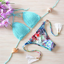 Sexy Summer Bikini Set Bathing Suit Swimwear Women Bikini Soprtswear 2017 Brazil Swimming Suit Crochet HandMade Outside Push Up