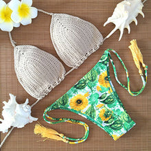 Sexy Summer Bikini Set Bathing Suit Swimwear Women Bikini Soprtswear 2017 Brazil Swimming Suit Crochet HandMade Outside Push Up