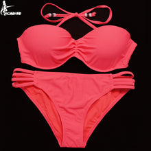 Swimsuit 2017 Brazilian Bikini Set Sexy Floral Bandage Strappy Plus Size Swimwear Bikinis Women Bandeau Biquini Bathing Suits