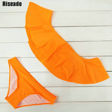 Riseado Summer Ruffle Bikinis Set Swimwear Women Sexy 2017 Low Waist Bottom Swimsuit Beach Bathing Suits