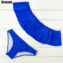 Riseado Summer Ruffle Bikinis Set Swimwear Women Sexy 2017 Low Waist Bottom Swimsuit Beach Bathing Suits