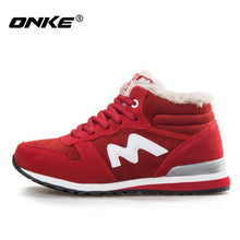 Onke 2017 Winter Running Shoes Men Suede Leather Sport Shoes Woman Running Snow Shoes Outdoor Walking Shoe Size 36-45
