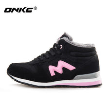 Onke 2017 Winter Running Shoes Men Suede Leather Sport Shoes Woman Running Snow Shoes Outdoor Walking Shoe Size 36-45