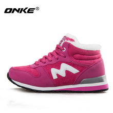 Onke 2017 Winter Running Shoes Men Suede Leather Sport Shoes Woman Running Snow Shoes Outdoor Walking Shoe Size 36-45
