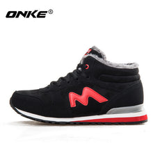 Onke 2017 Winter Running Shoes Men Suede Leather Sport Shoes Woman Running Snow Shoes Outdoor Walking Shoe Size 36-45