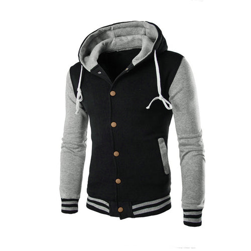 New Hooded Baseball Jacket Men 2016 Slim Hoodie Warm Mens Slim Fit Varsity Jacket Brand Stylish College Jacekt Veste Homme