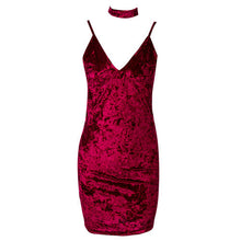JULISSA MINK CRUSHED VELVET BODYCON DRESS WITH CHOKER