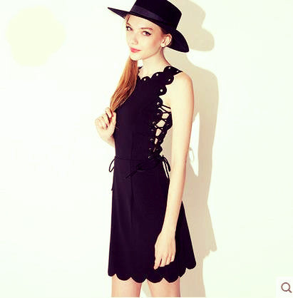Brand Summer Vintage Mini Black Dress